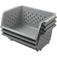 thumbnail image 7 of 3-pack Stackable Storage Baskets, Plastic Stacking Organizer Bins, 7 of 7