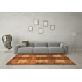 thumbnail image 3 of Ahgly Company Indoor Round Abstract Orange Modern Area Rugs, 4' Round, 3 of 4
