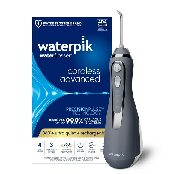 Waterpik Cordless Advanced 2.0 Water Flosser For Teeth, Gums, Braces, Dental Care With Travel Bag and 4 Tips, ADA Accepted, Rechargeable, Portable, a