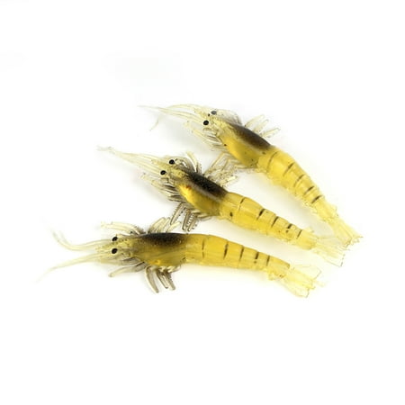 3Pcs Soft Shrimp Shape Bionic Baits Minnow Lures Crankbaits Fishing Tackle