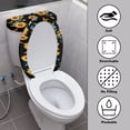 thumbnail image 3 of SEANATIVE Sunflower Toilet Lid Covers Round Toilet Toilet Seat Cover Protector Tank Dust Cover Keep Dust Stain Off 2pcs Butterfly Reusable Replacement Covers with Elastic Bottom, 3 of 7