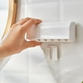 thumbnail image 6 of Storage Rack 1X Six-Head Toothbrush Holder Kitchen Essentials Linkidea Wallmount Toothbrush Holder with Cover for Shower Rv Cabinet Organizer Plastic Self Adhesive 6 Slots Hanger, 6 of 7