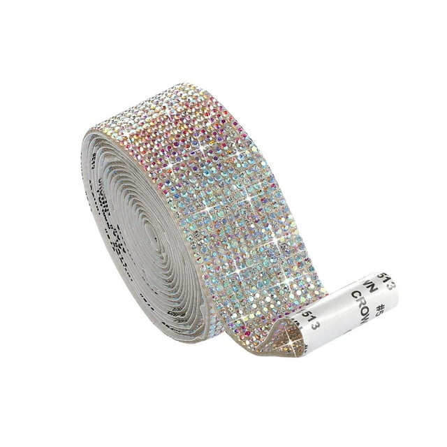 kurtrusly Elegant Crystal Rhinestone Ribbon DIY Sticker Multicolor 2.7cm 1Set