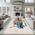 thumbnail image 3 of Happy Easter Area Rugs 5'x8', Washable Small Throw Rugs for Classroom Bedroom, Spring Truck Bunny Butterfly Blue Plaid Indoor Outdoor Rug Non-Slip Low Pile Carpet Runner Reversible Floor Mats, 3 of 8