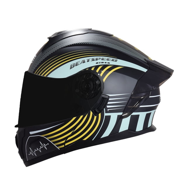 Casco Para Moto Edge Abatible Oro negro Doble Certificación M