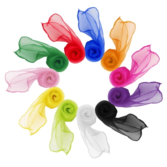 Aspire 12 Pcs Dancing Scarves, Square Juggling Play Scarves 24 inch, Magic Tricks Performance