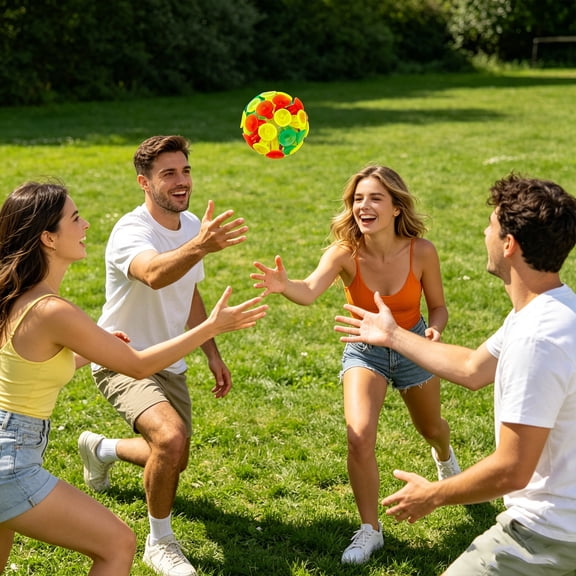 Gallickan Colorful Suction Cup Ball Catch Ball for Outdoor Play Toss and Stick Game Toy for Kids Party Family Activity