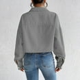 thumbnail image 5 of iHPH7 Corduroy Jacket Women's Outerwear Cropped Jacket Women's Fashion Womens Shacket Fall Outfits for Women Gray XL, 5 of 7