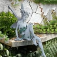 thumbnail image 3 of Estatua de Resina Likrtyny Escultura de Hada de flores 2 uds blanco, 3 of 9