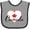 Heather and Black, variant on Inktastic Canada-heart and maple leaf Boys or Girls Baby Bib
