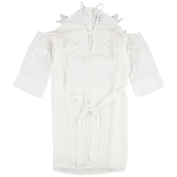 Vestido bar III Mujer Fuera del Hombro con Apliques de Encaje Blanco XX-Large