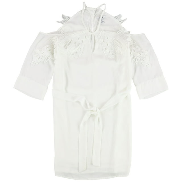 Vestido bar III Mujer Fuera del Hombro con Apliques de Encaje Blanco XX-Large