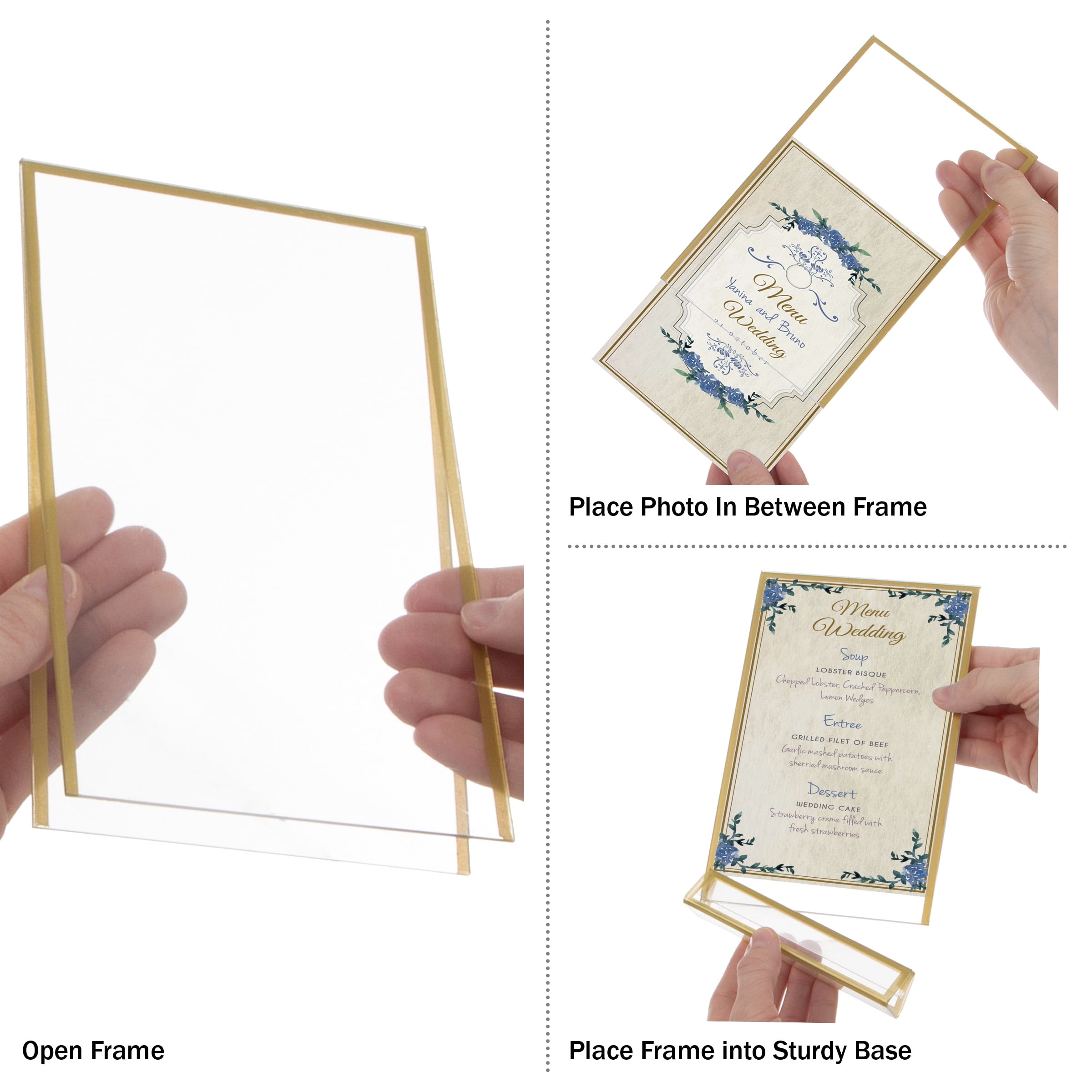 Great Northern Popcorn 5x7 Picture Frame 6-Pack for Table Numbers, Gold