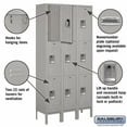 thumbnail image 4 of Salsbury Industries  63000 Series Gray Steel Triple-Tier Standard Lockers, 4 of 4