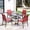 Red, variant on Sophia & William 5-Piece Outdoor Patio Dining Set Square Metal Table Set with 4 Textilene Chairs for Porch, Yard, Balcony-Brown
