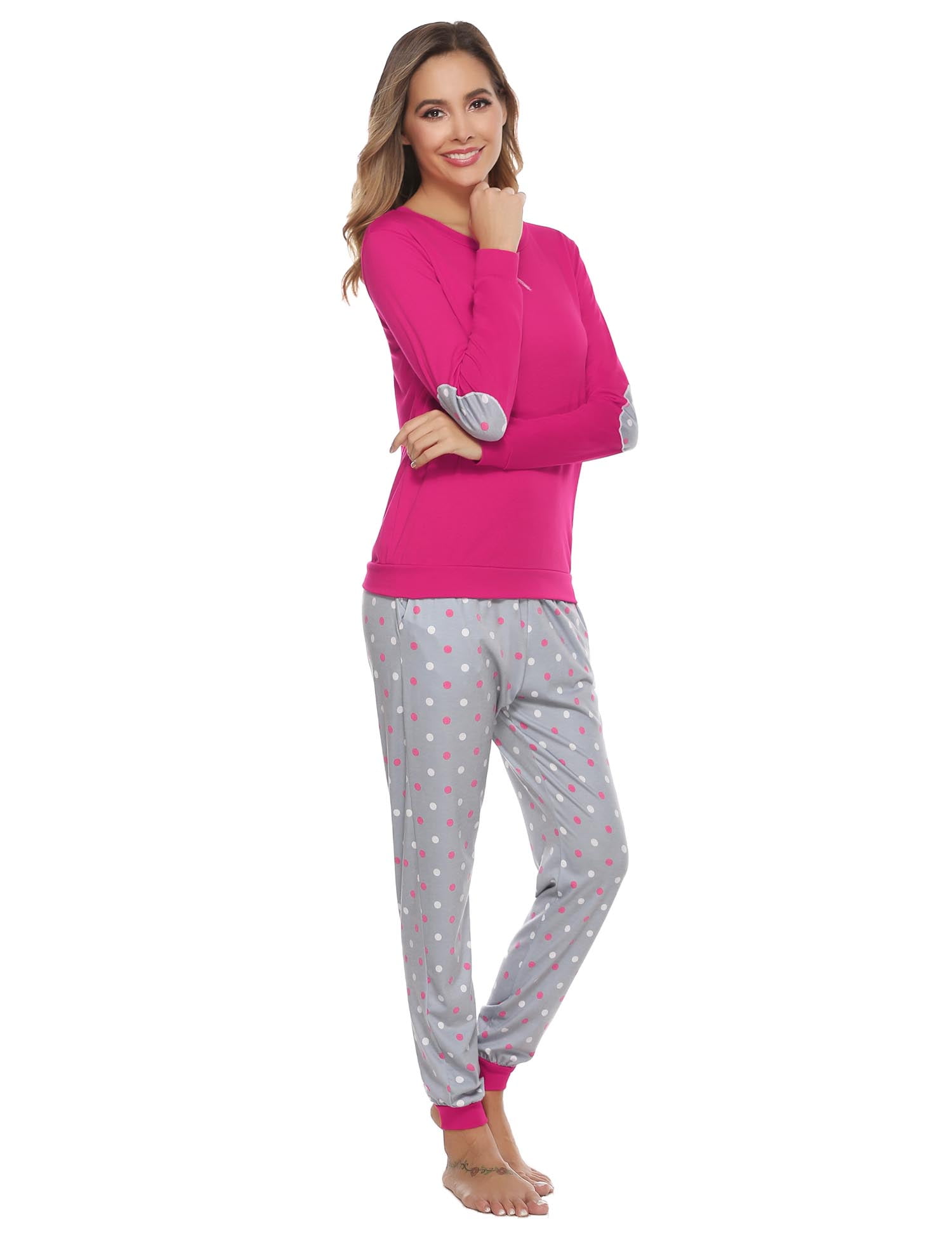 iClosam Womens Pajamas Set Loungewear Cotton Long Sleeve Sleepwear 2 piece Pjs S XXL