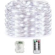33 Feet 100 LED Fairy Lights with Remote Timer, Battery Operated Twinkle String Lights for Bedroom, Garden, Party, Christmas Indoor and Outdoor Decors Cool White