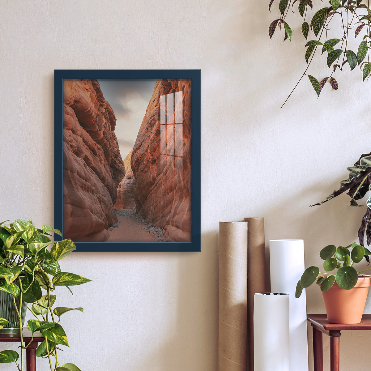 Modern 11 in. x 14 in. Dark Blue Picture Frame (Set of 4)