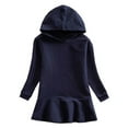 thumbnail image 1 of Tranfacy Longues Robe à Manches pour Filles, Robe à Capuche pour Filles, Mode pour Tout-Petits Filles Robe Côtelée Tissée Unie Manches Longues Tricot Détaillé, 1 of 2