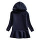 thumbnail image 1 of Odeerbi Niñas Sudaderas Con Capucha Vestido Plisado Sudadera de Algodón Vestido Color Sólido Manga Larga Vestido Suelto, 1 of 3