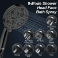 thumbnail image 3 of Regaderas para Baño Alta Presion, 10 Modos 5.1" Cabezal de Ducha de Mano con Manguera de 1,5m Shower Head (Boquilla Antiobstrucción/Ajustable con Soporte) para Baño Hotel, 3 of 8