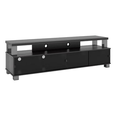 Pemberly Row Transitional 2 Tier Wood TV Stand for TVs up to 75" in Black
