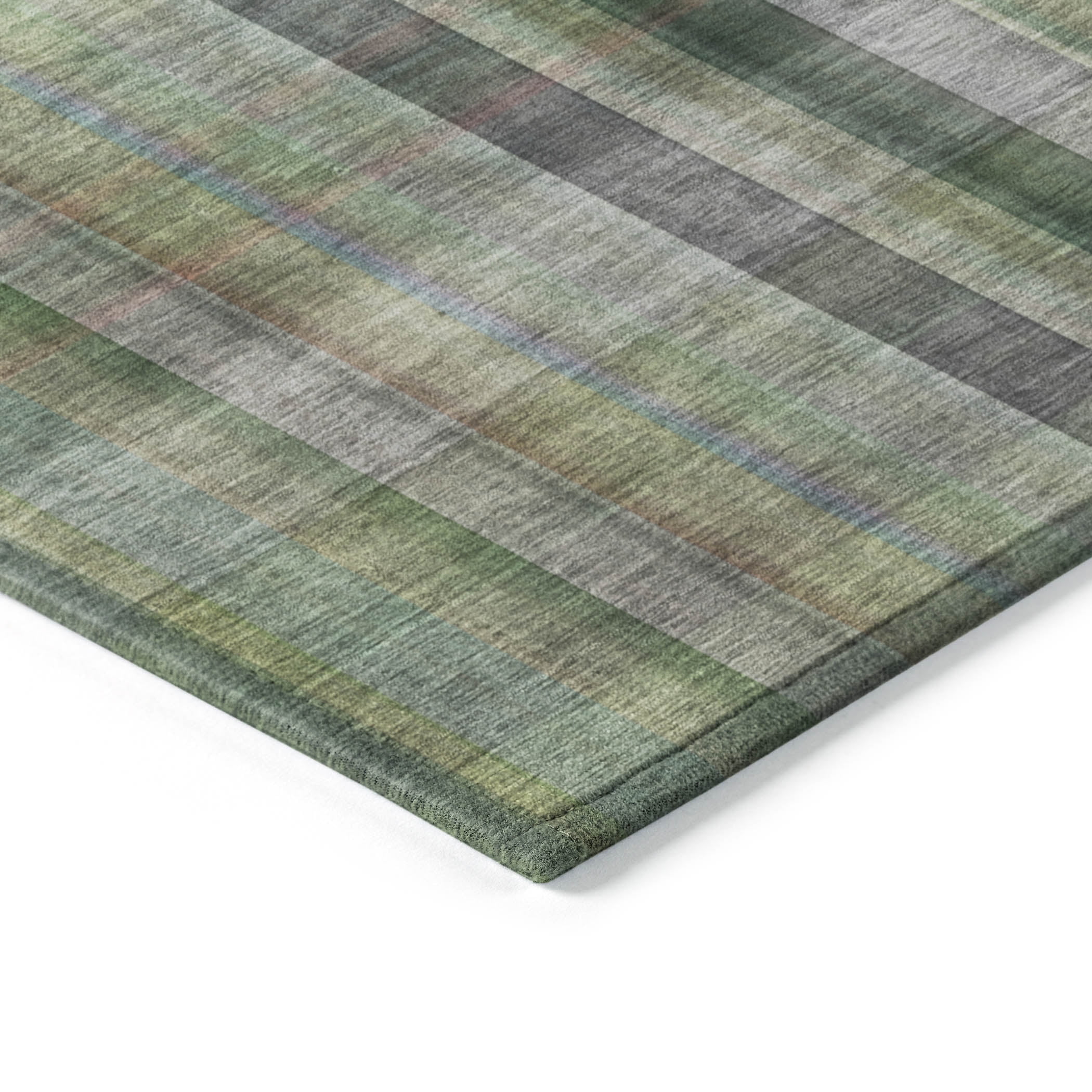 Addison Rugs Chantille Indoor/Outdoor Transitional Plaid Green Washable Rectangle Rug, 1'8" x 2'6"