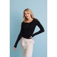 thumbnail image 2 of Cotton Long Sleeve Ribbed Henley Top with Buttons, 2 of 11