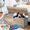 thumbnail image 2 of 39.4" Storage Chest, Wooden Storage Bench, Lift Top Toy Chest with 2 Safety Hinges, Large Toy Box, Entryway Bench for Living Room, Bedroom, Grey, 2 of 18
