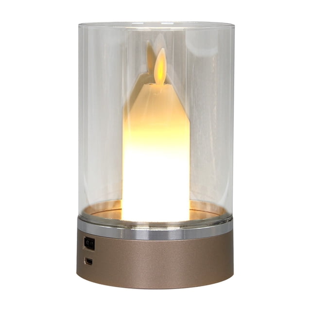 Cordless Small Candle Table Lamp Dimmable Night Light Color Changing Rechargeable Battery Powered Lighting for Living Room Dining Room Bedroom Bar Night Light