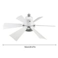 thumbnail image 2 of CARRFA 20.5" Ceiling Fans with Lights and Remote Control, Modern Ceiling Fan Light with 6 Square Reversible Blades, 3 Colors Dimmable+Ring Lights, for Kitchen Bedroom Dining Room, White, 2 of 10