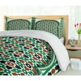 thumbnail image 5 of Ambesonne Retro Duvet Cover Set, Moroccan Arch with Floral, 2-Calking, Green and Brown, 5 of 7