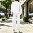 thumbnail image 6 of MexChoioe Womens Soft Solid Color 2 Piece Tracksuit Stand Collar Full Zip Sweatshirt and Jogger Pants Streetwear Sports Outfit Set for Womens, 6 of 7