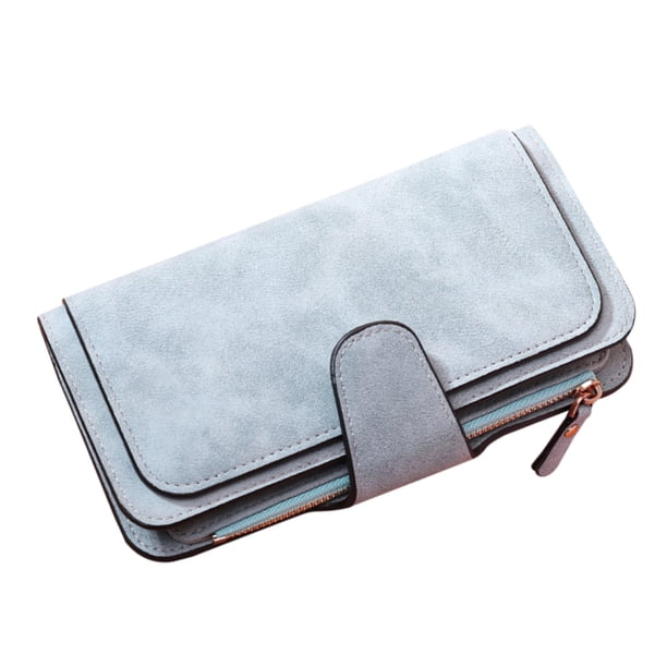 Qarigey Cambio de almacenamiento Cartera larga Niñas Plegable de cuero Cierre de cremallera Monedero Monedero Titular de la tarjeta de crédito Débito Carteras Verde claro Qarigey AP000899-06