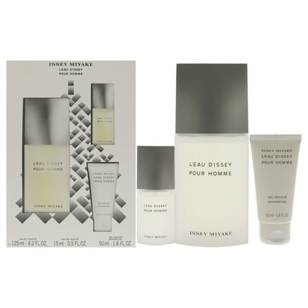 Issey Miyake Leau Dissey Pour Homme 3 Pc Gift Set - 4.2oz EDT Splash, 15ml EDT Spray, 1.6oz Shower Gel