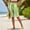 A1 Green, variant on Women's Linen Blend Drawstring Waist Bermuda Shorts Knee Length Pedal Pushers with Pockets Casual Summer Capris Loose Side Slit Button Lounge Wear Yellow L