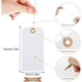 thumbnail image 2 of 100 etiquetas de precios grandes con cuerda elástica, etiquetas de papel blancas para colgar con cuerda adjunta, orificio reforzado escribible de 4,76 ''× 2,36'', 2 of 5