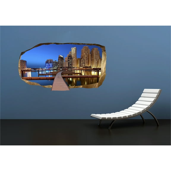 Startonight 3D Mural Wall Art Photo Decor Take a Walk in the City!  Amazing Dual View Surprise Wall Mural Wallpaper for Bedroom Urban Wall Paper Art Gift Medium 32.28 ?? By 59.06 ??