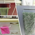 thumbnail image 2 of White Multi-Purpose No-Nail Door Back Towel Rack - Hangs Washcloths, Cabinets Rack Not Required, 2 of 7