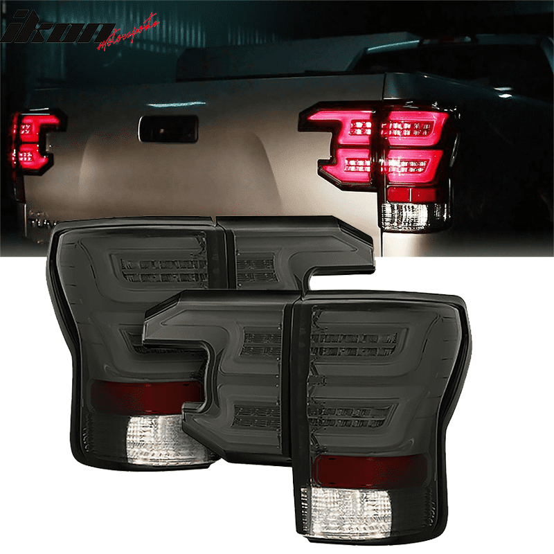 Compatible with 07-13 Toyota Tundra Sequential LED Tail Lights Smoke
