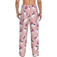 thumbnail image 3 of Uemuo Bulldog Pattern Men's Wide Leg Palazzo Lounge Pants with Pockets Light Weight Loose Comfy Casual Pajama Pants-X-Large, 3 of 9