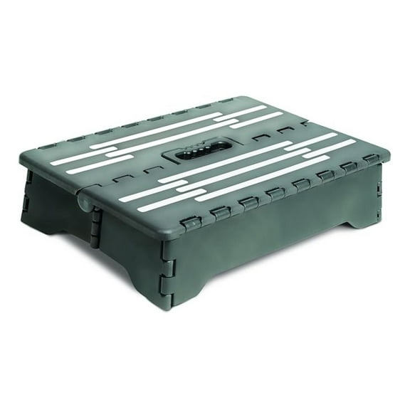 Portable Folding Step, 4" Non-Slip Stool w/Handle, Black