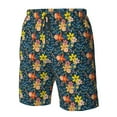 thumbnail image 5 of Kdxio Blue Floral Pattern Mens Casual Shorts - Drawstring Summer Beach Sports Shorts for Men, 5 of 9