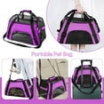 thumbnail image 6 of Cat Carrier, Pet Travel Carrier Airline Approved for Large Cats Dogs, Soft-Sided Comfortable Portable Foldable Pet Bag(Large, Purple), 6 of 7