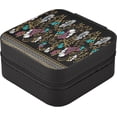 thumbnail image 6 of GZHJMY PU Leather Jewelry Box, Travel Portable Jewelry Case for Ring, Pendant, Earring, Bracelet Organizer Storage Holder Boxes, Flower Border for Necklace Bracelet Earrings Rings, 6 of 7