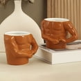 thumbnail image 2 of Taza de café divertida y novedosa con forma de hombre musculoso, taza de cerámica novedosa con cuchara, regalo de cumpleaños y Navidad para amantes de los músculos., 2 of 8