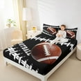 thumbnail image 4 of jejeloiu American Rugby Sport Full Size Sheets,Football Game Gaming Bed Sheets,Brown Black Sheet Sets For Boys Kids,Microfiber Bedroom Decor,4pcs, 4 of 7
