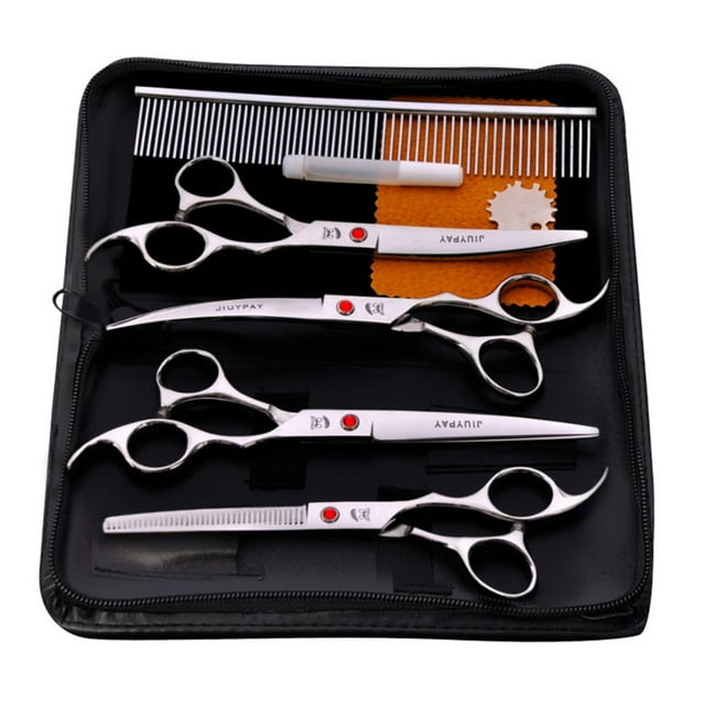 jinwen 6pcs 7" Professional Pet Grooming Scissors Stainless Steel for Grooming