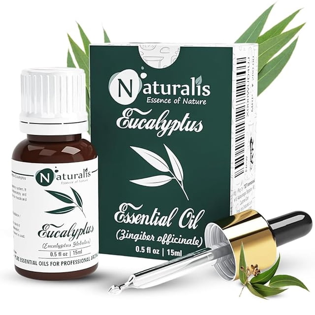 Naturalis Eucalyptus Oil – Pure Eucalyptus Essential Oil for Aromatherapy, Skin 15ml