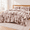 Tie-dye Beige-King, variant on Cream White Ribbed Queen 3-Piece Faux Rabbit Comforter Bedding Set